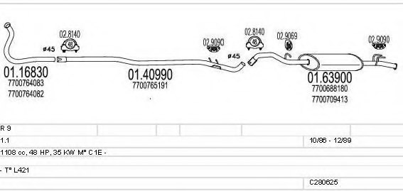 MTS C280625007677 Exhaust System